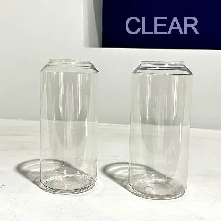 Customizable PET Easy Open Beverage Cans Easy Emptying Wide Mouth Plastic Pull Ring Juice Cans manufacture