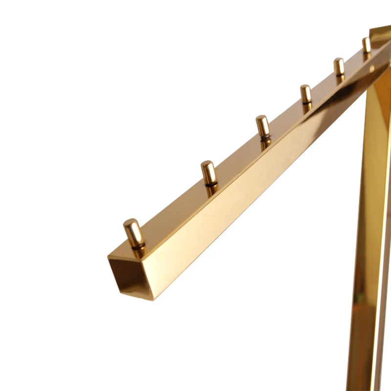 Custom Shop Design - Metal Gold Clothing Display Racks