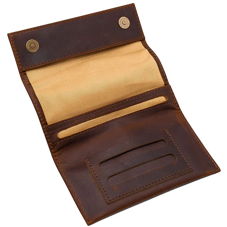 b&h tobacco pouch Boshiho Wholesale Rolling Tobacco Pouch Smoking Case Vintage Genuine  Leather Tobacco Bags Customized Leather Pouch