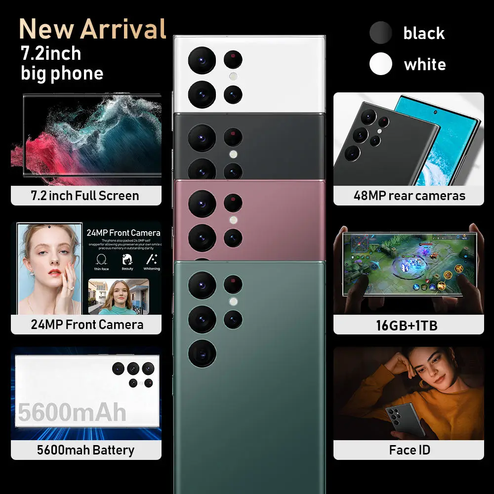 2021 Newest Note30+ 12GB 512GB Smartphone 6.9 Inch AMOLED Screen Android10.0 Smartphone red mi Fingerprint Unlocked Mobile Phone
