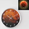Mars wall clock with silver frame