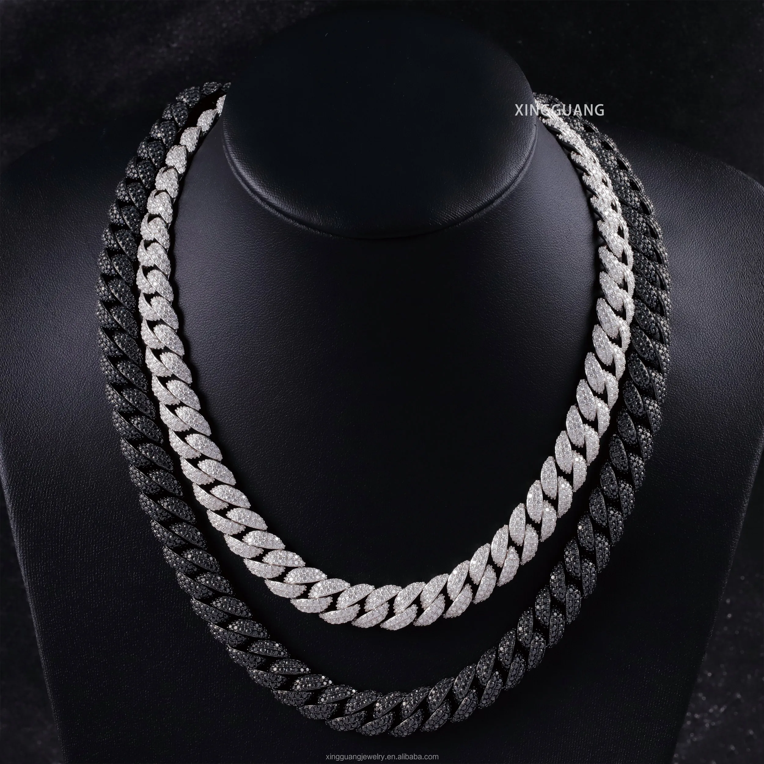 Black Panther with Black Moissanite Cuban Link Chain