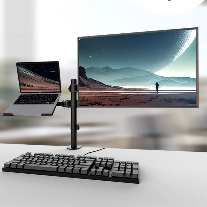 Suptek Monitor Arm Height Adjustable Monitors Stand With Extended Laptop Stands Desk Mounts