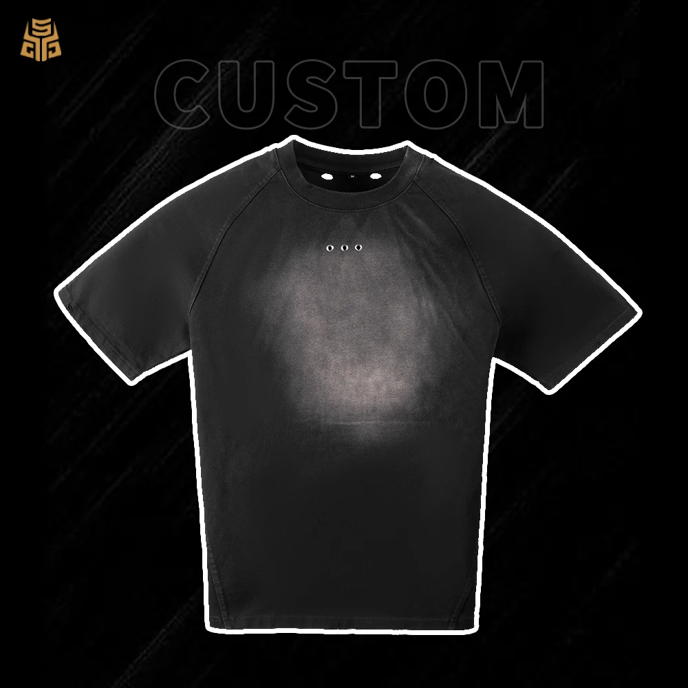 Manufacturer Streetwear Acid Wash Distressed Men's T-shirt  Custom Cotton T-shirts Pour Hommes Vintage Oversized t Shirt for Men