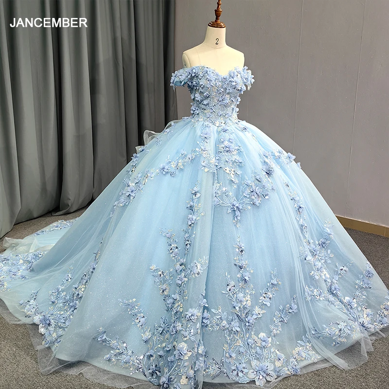 Puffy Light Blue Quinceanera Dresses Light Sky Blue Quinceanera - Main Image