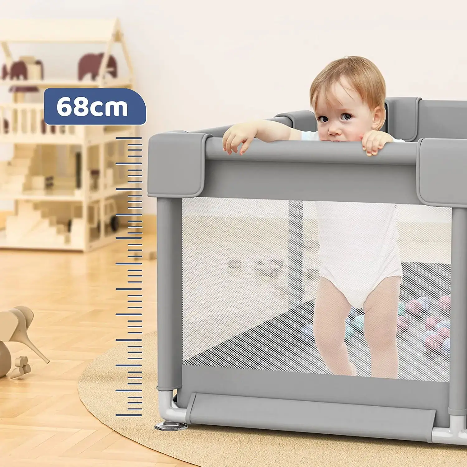 Foldable Baby Playpen Easy To Carry Plastic Care Play Fence For Babies ...