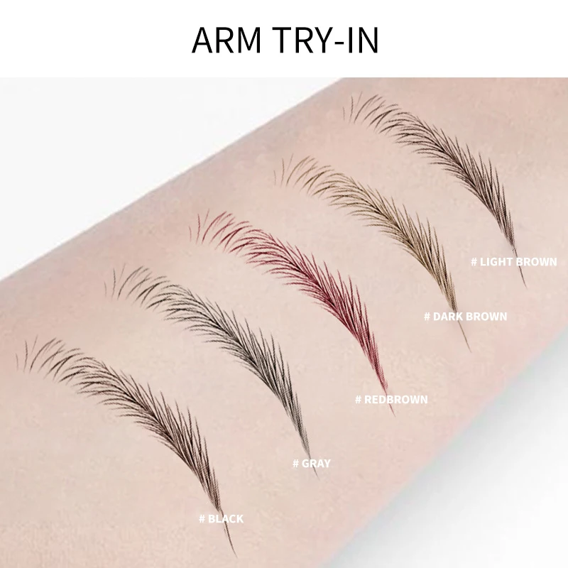 4 Colors 3D Microblading Waterproof Fork Tip Eyebrow Pencil Long Lasting Professional Fine Sketch Liquid Eye Brow Pen