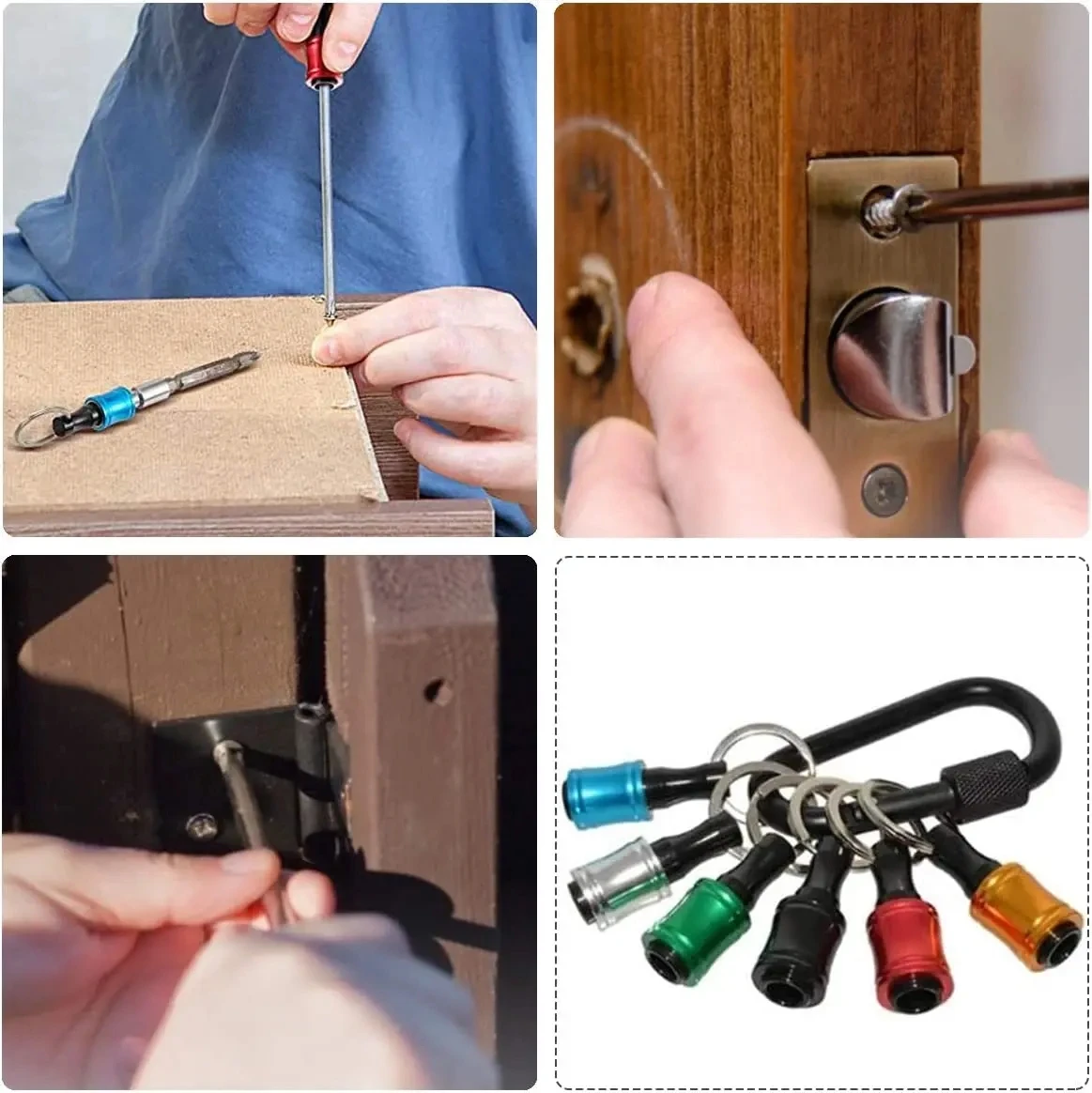 Durable Hex Shank Extension Bar Drill Adaptor Screwdriver Bits Holder Keychain Socket Adapter