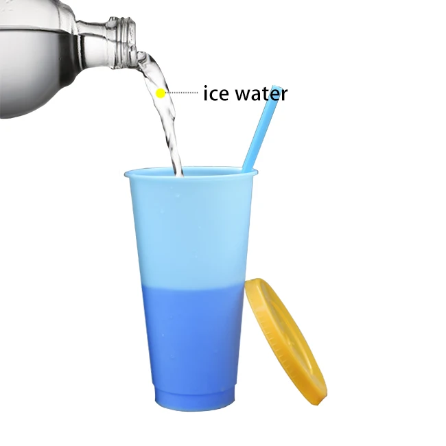 24 унции, Amazon, рекламная оптовая продажа, многоразовые чашки с изменением цвета для печати