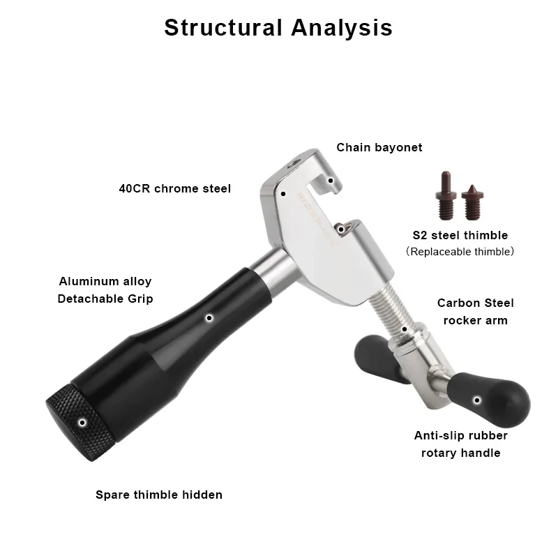 Riderace Bike Chain Remover Cutter Changeable Thimble MTB Road Bicycle Chain Pin Remover Chain Saw Splitter Cutter Repair Tool