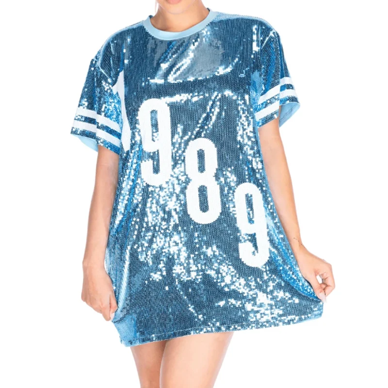Eras Tour 1989 Swift Sequin Dress Womens Sequin Jersey T-Shirt Dress  Sparkly Sequin Concert Tunic Dresses| Alibaba.com