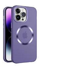 Excellent Quality Hardware Lens Frame Protect Phone Case For Iphone 15 14 13 12 Cd Pattern With N52 Magnetic Phone Shell