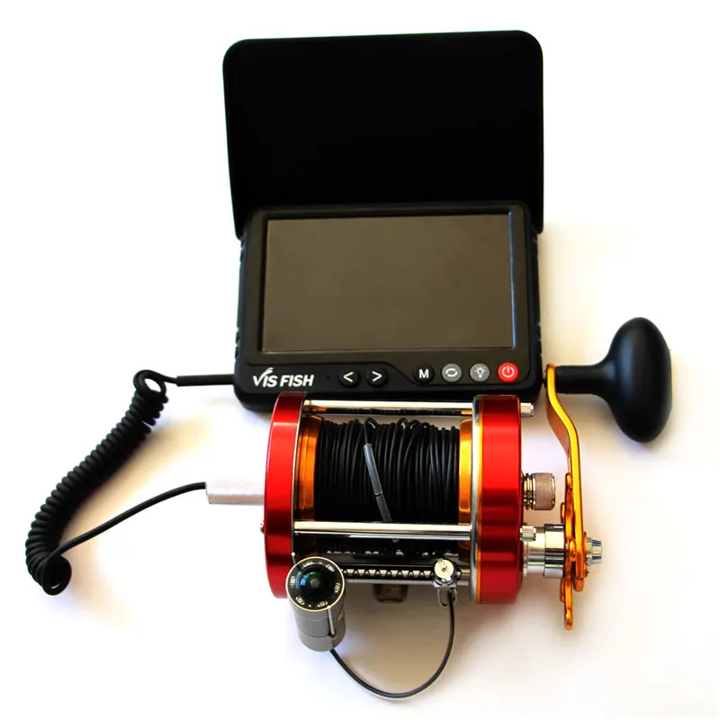 
30m AHD fish finder portable 5inch TFT monitor 220 degree 6pcs IR940nm ice fishing camera underwater 