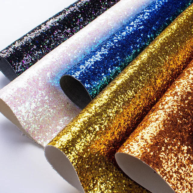 Hot Selling PU Glitter Synthetic Leather Fabric Waterproof Stretch Wallpaper for Shoes Bags Furniture-Rolls with Woven Backing