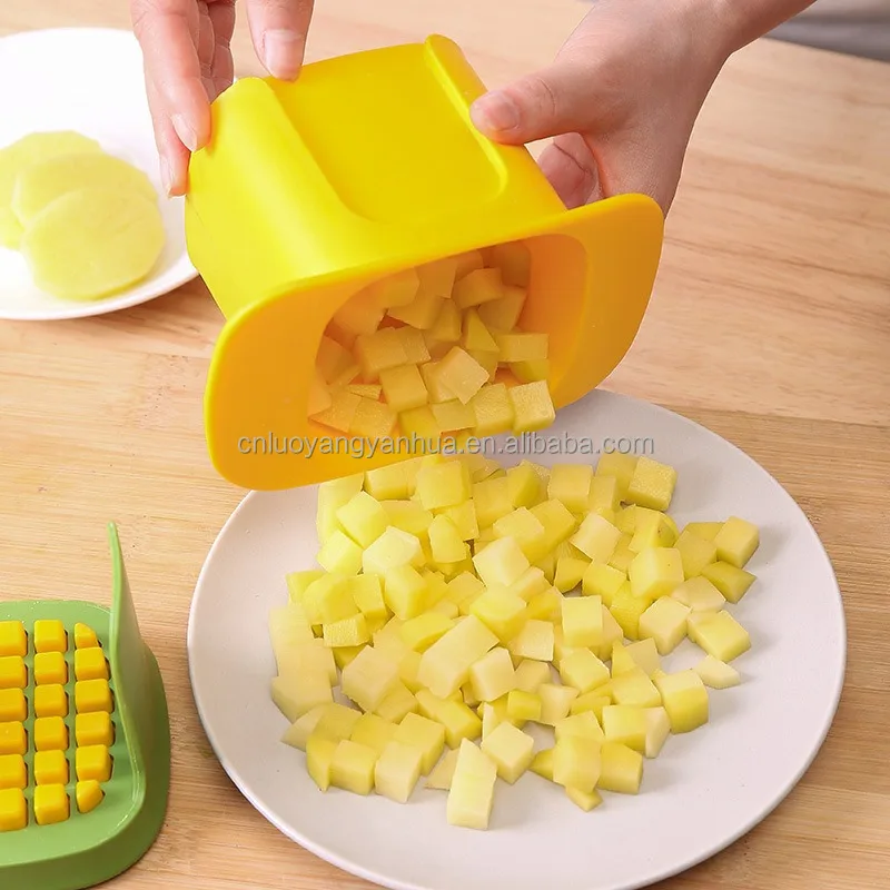 Kitchen Gadgets 2-In-1 Multifunctional Food Chopper Carrot Onion Ham Press Device Granule Cutter Vegetable Chopper Slicer