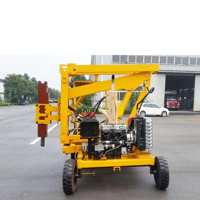 Vibrating Drop Hammer Pile Driver for Guardrail Installation