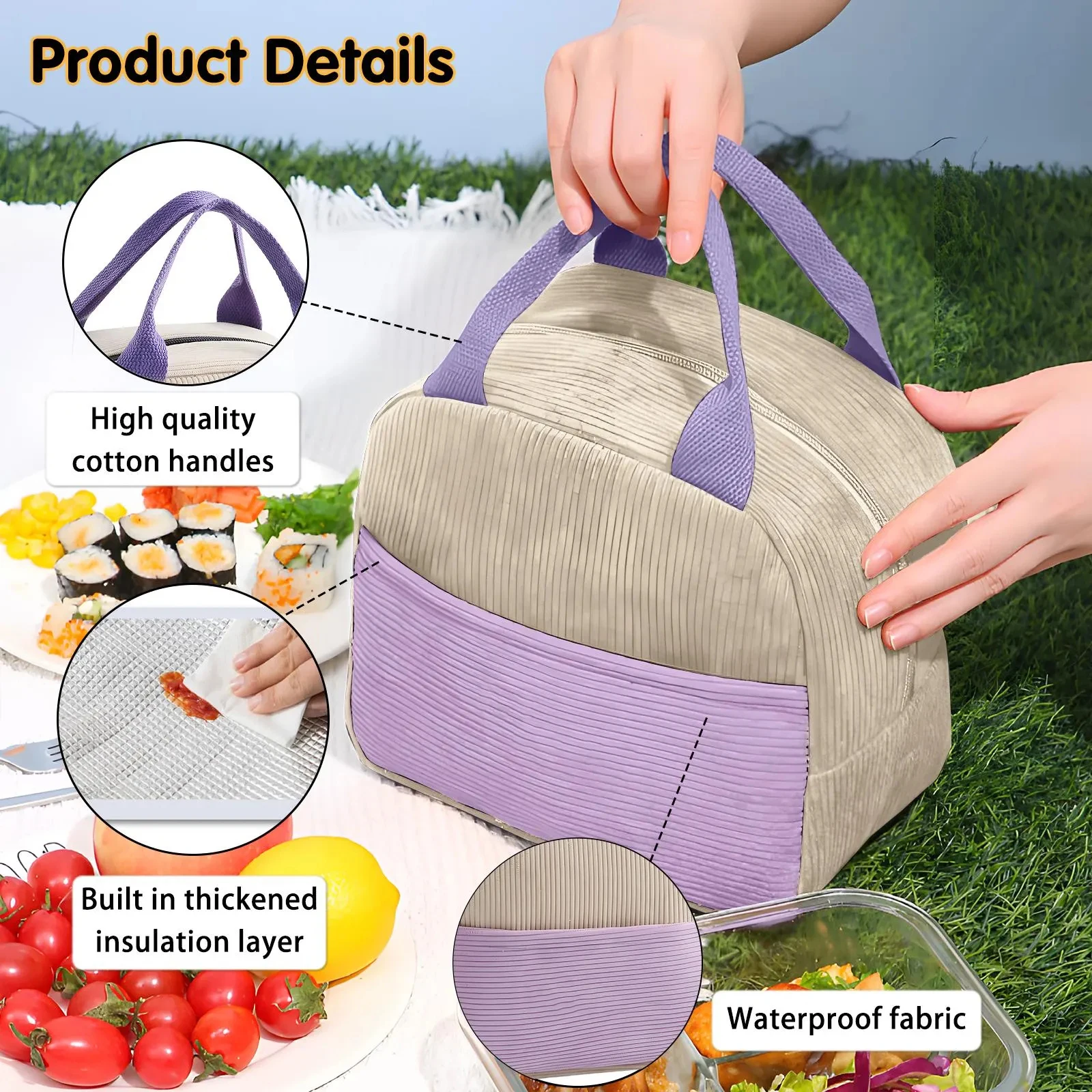 Portable Waterproof Cooler Tote Bag with Insulation Fashionable Leak-Proof Lunch Bag for Lunch Wine Cans Customizable Logo