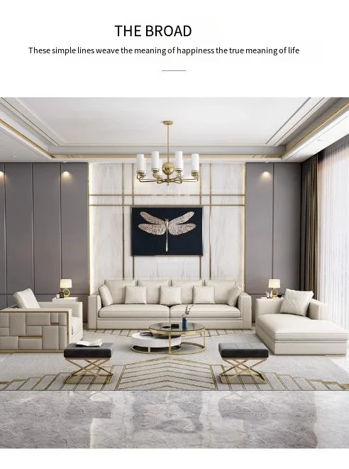 Modern Luxury Leather Sectional Sofa Set Soft Sofa Set for Living Room ...
