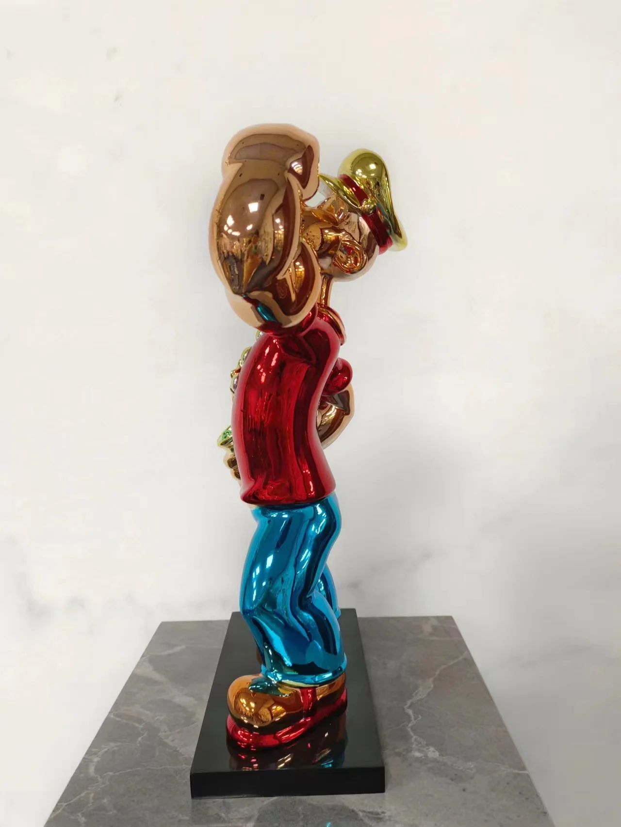Wholesale Electroplating Custom Color Pop Art Sculpture  Decoration Popeye Statue Fiberglass Life Size Sculpture