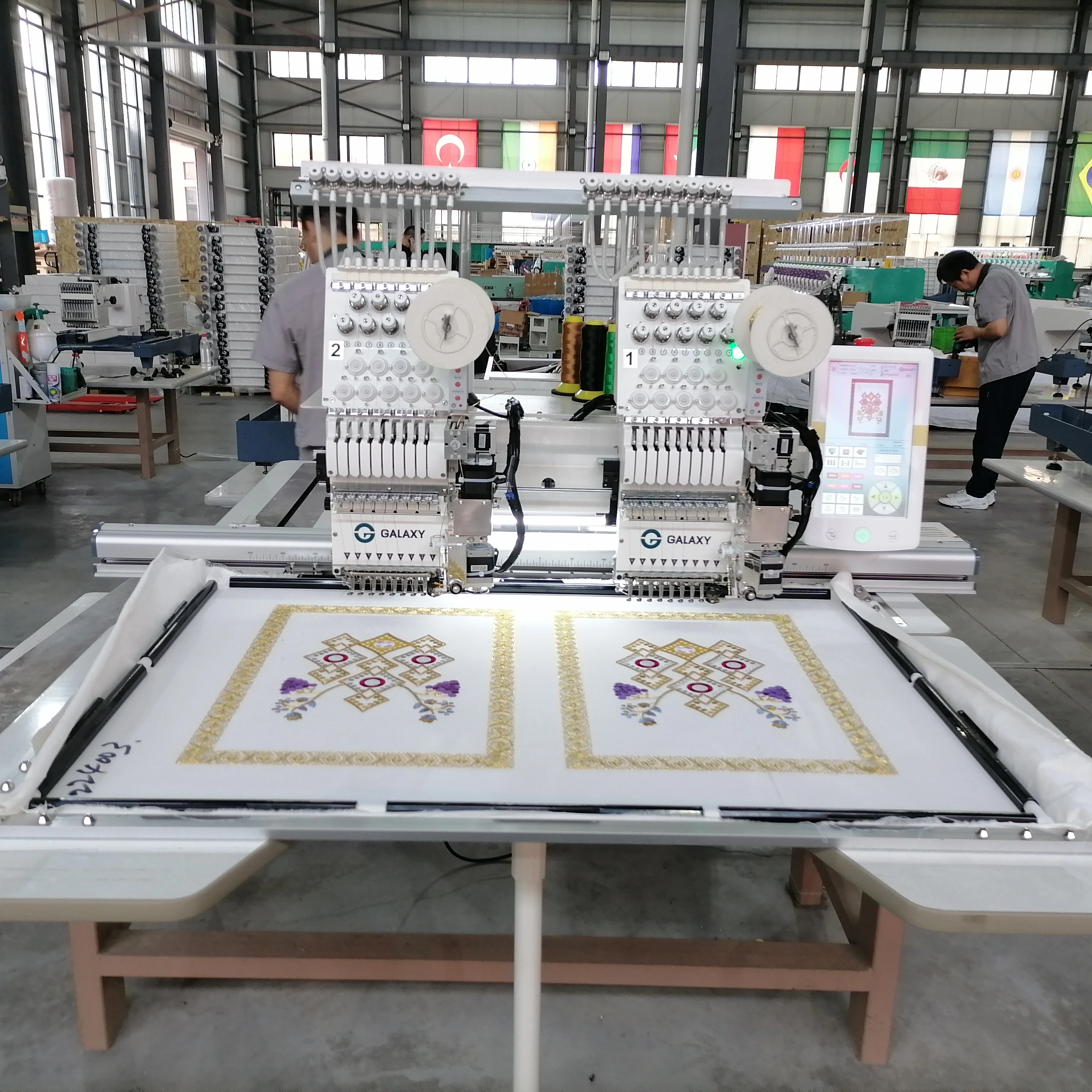HOT SELLING 2024 GALAXY HIGH SPEED 1202  WITH EASY CORDING SUITS GARMENTS BRIDAL PARTY WEAR EMBROIDERY MACHINE DAHAO SOFTWARE