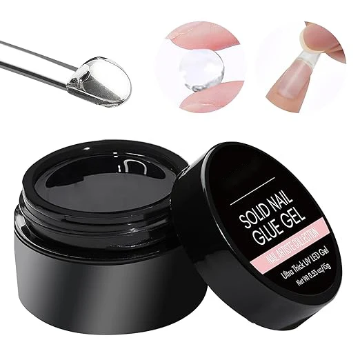MANNFI Nail Factory 5 in 1 Solid Non-Sticky UV Gel Nail Glue Clear Color Press-On Gel That Doesn't Turn Yellow Bulk Item