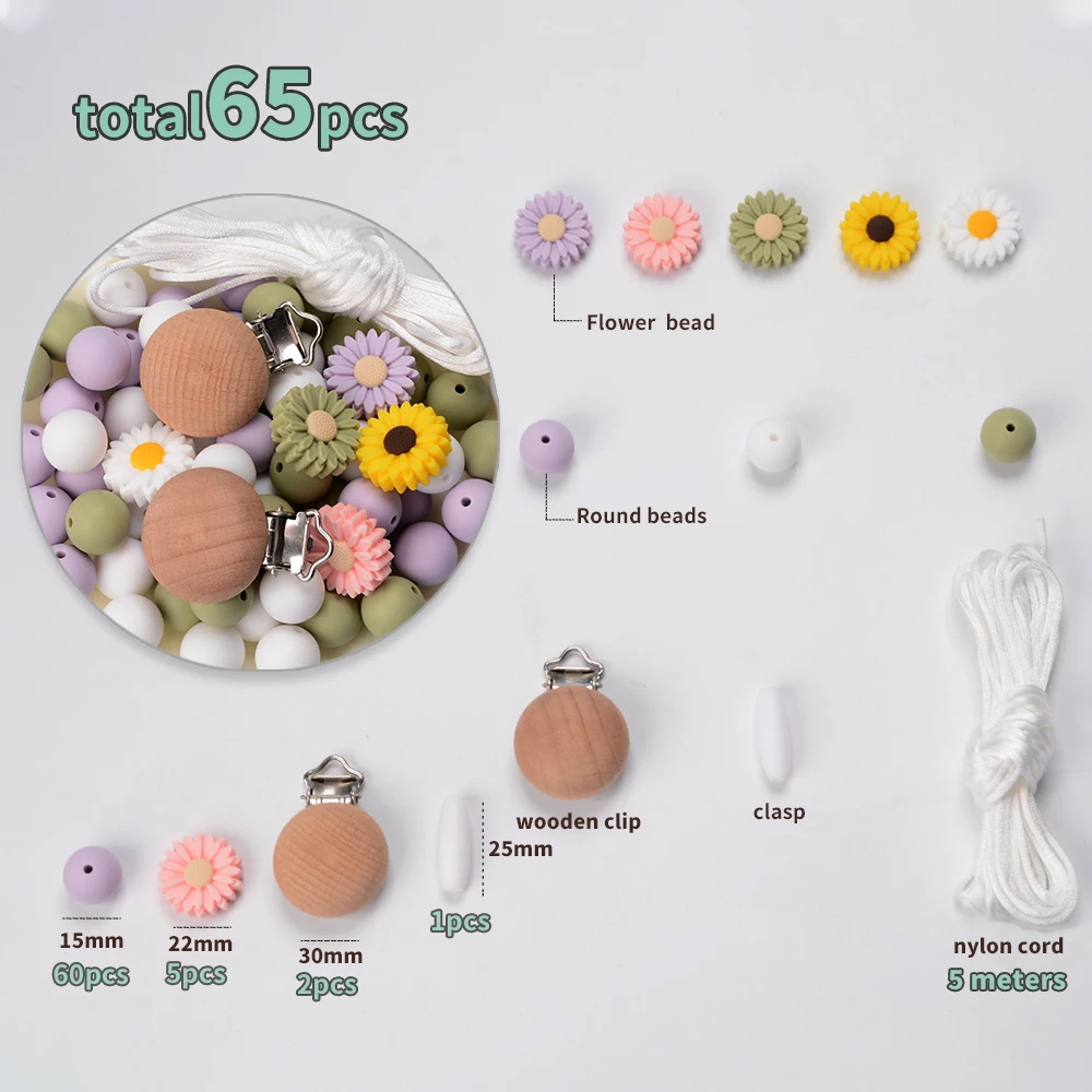 Wholesale BPA Free Food Grade Silicone Teething Focal Beads Set