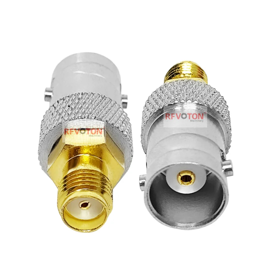 Factory Supply 50 Ohm Brass Materia BNC Female Jack to SMA Female Jack Antenna Coaxial RF Connectors in Stock