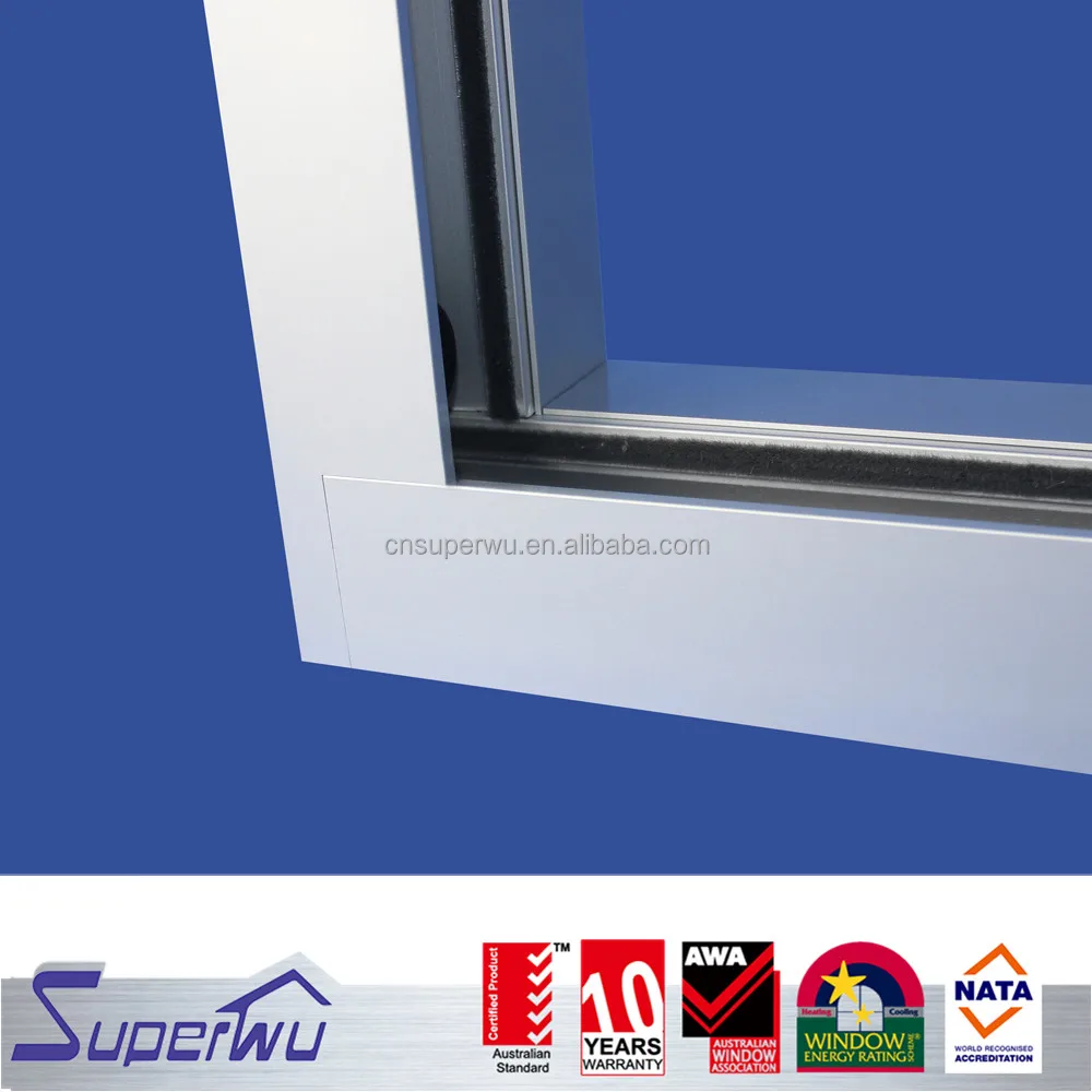 aluminium profile double impact glass sliding window with mosquito net
