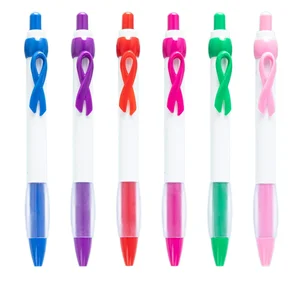 Creative Ribbon Ballpoint Pen with Printable Custom Logo Plastic Body Type Bow Pen Clip & Promotional Gift