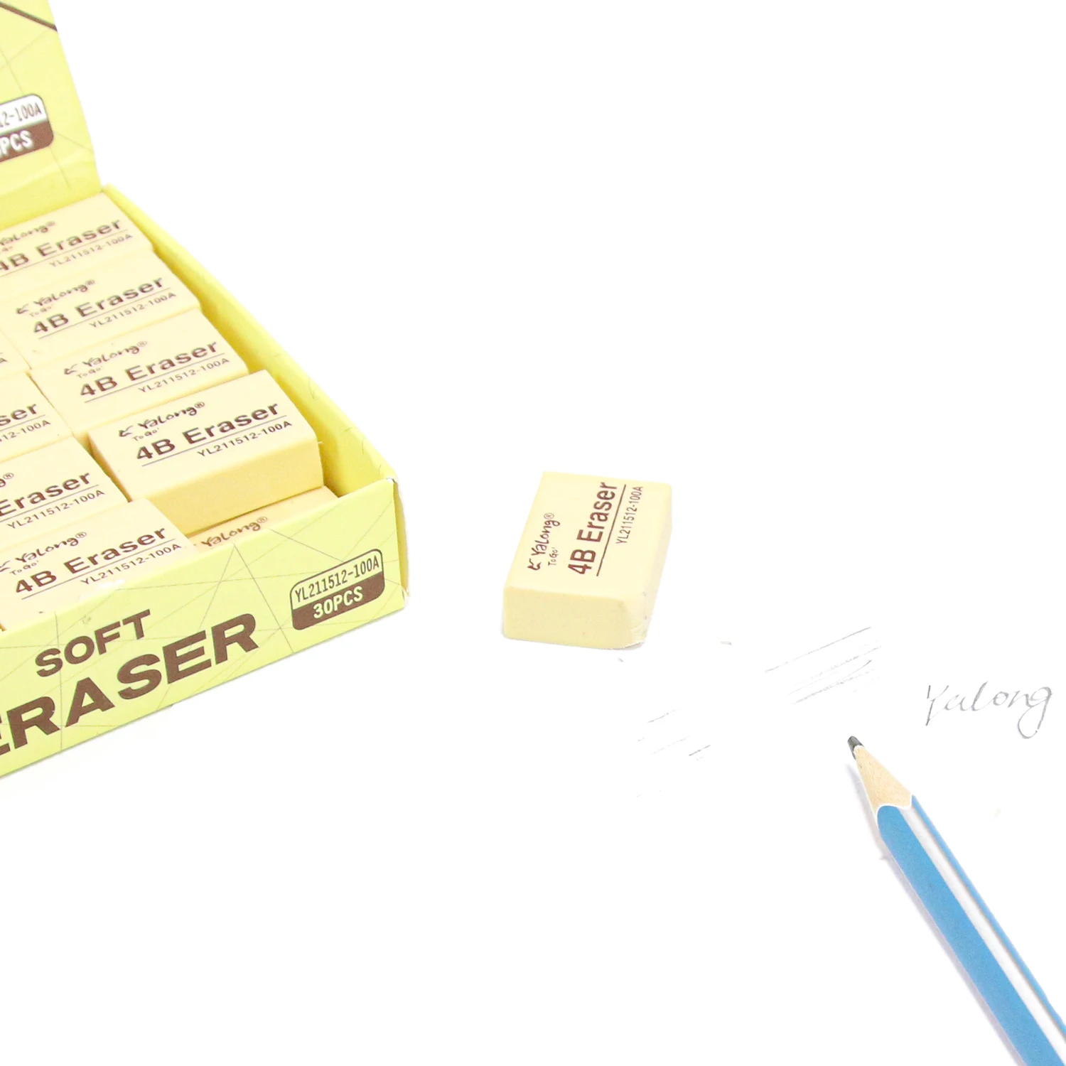 Классический нетоксичный ластик-карандаш Yalong канцелярские товары для студентов однотонные на заказ новый стиль