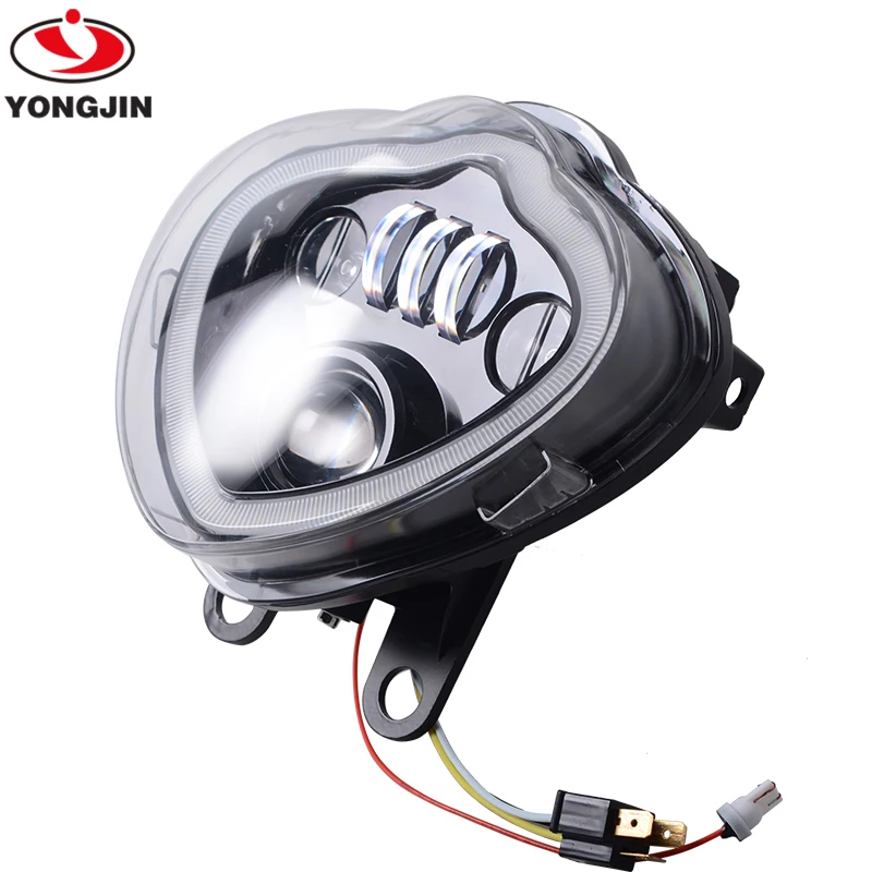 Черная мотоциклетная светодиодная фара для K-awako Vulcan S 650/ EN650 2015-2019