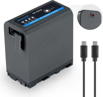Neewer 10500mAh NP-F970 Replacement Battery, 4.8Hrs Full Charge Time, 20W PD Fast Charging USB C Cable, Rechargeable Camera
