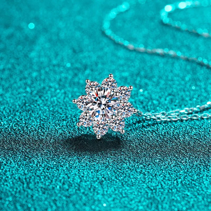 Vermeil 925 Sterling Silver Necklace with 1CT Moissanite