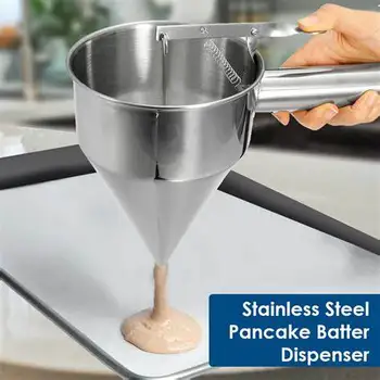 Stainless Steel Pancake Batter Dispenser, Funnel Dispenser With Stand  Baking Tool For Cake Pancakes