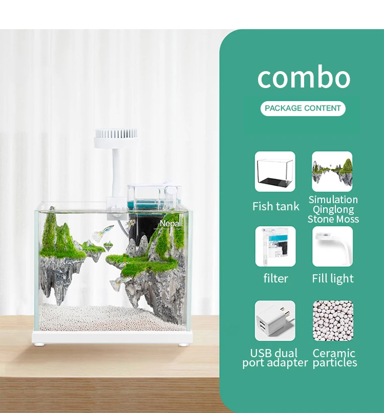 Nepall Small Desktop Goldfish Aquarium Tank - Eco-Friendly 5L Mini Fish ...