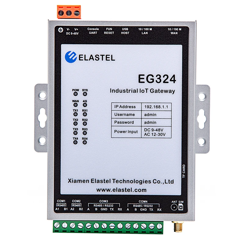 GSM 4G IIoT Custom Python C++ Industrial RS232 RS485 Gateway with Sim Card Slot