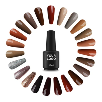 CCO custom high quality brown colour shade nail polish private label professional salon nail gel