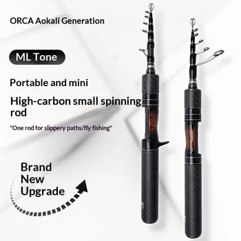 Ultra-short Mini Portable Telescopic Carbon Fishing Rod with Large Guide Ring 8 Sections Soft Tune for Stream Use – Soft Lure – view 3
