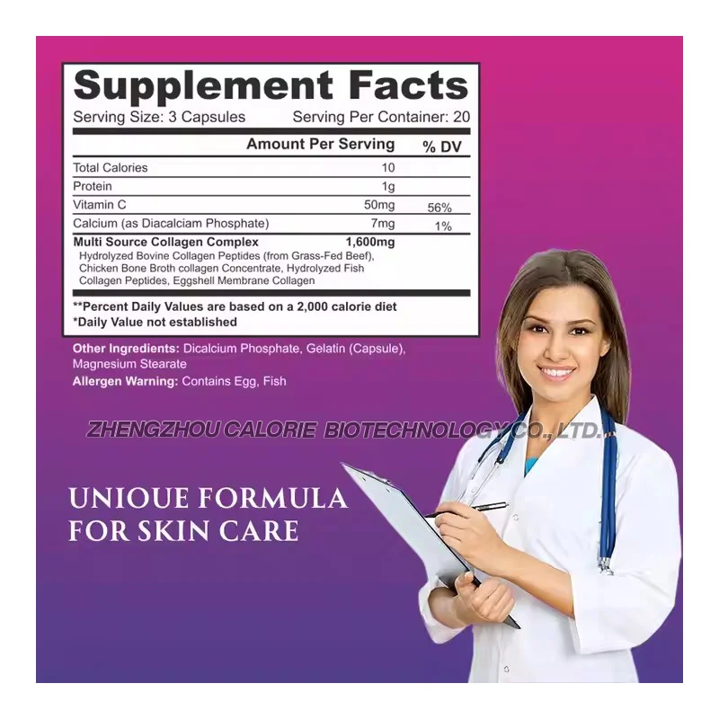 Hydrolyzed Multi Collagen Complex Capsules for Glowing Skin Glutathione  Capsule With Anti-Aging and Collagen Originally| Alibaba.com