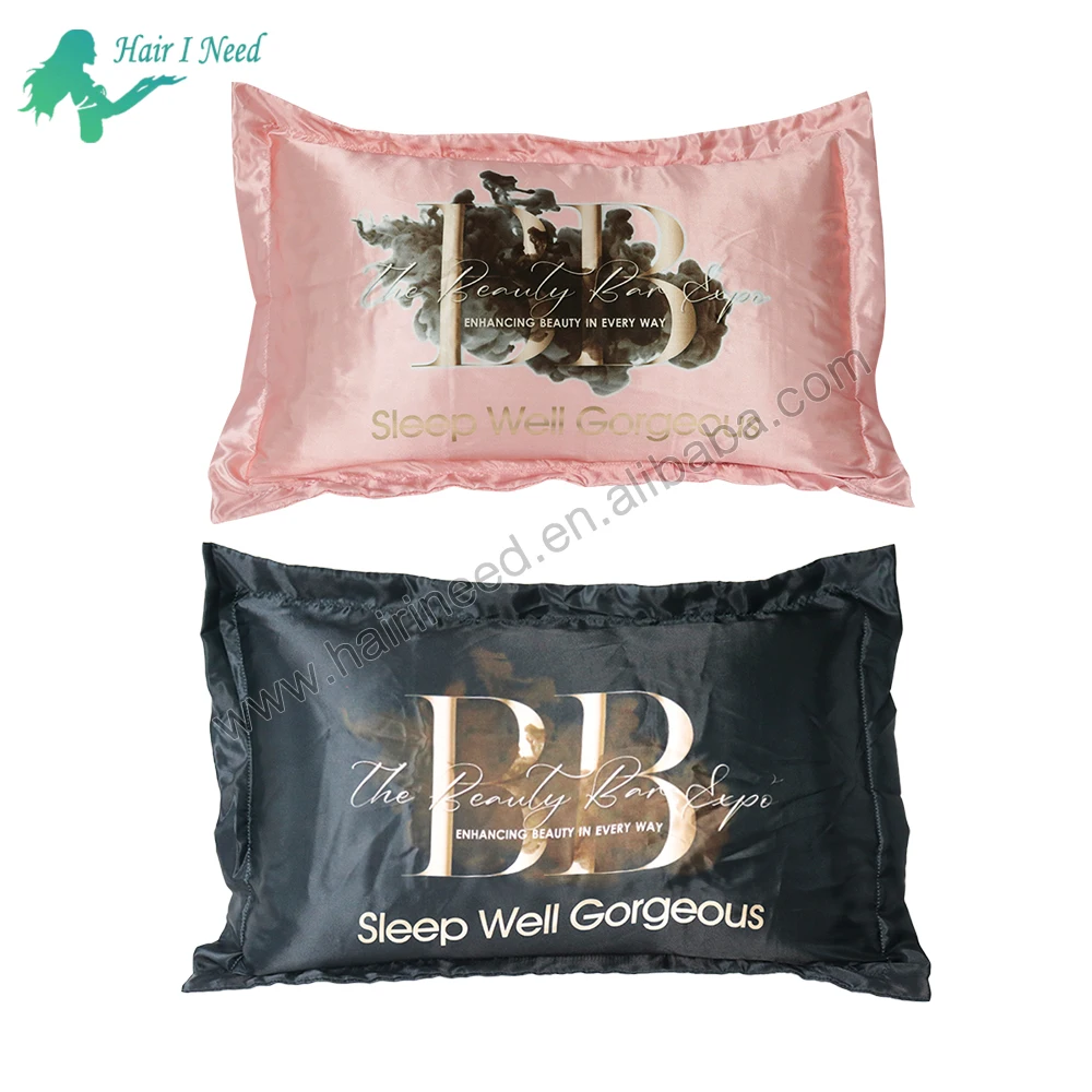 Оптовая продажа, шелковая атласная наволочка с логотипом на заказ, роскошная сублимационная наволочка, однослойные наволочки для волос
