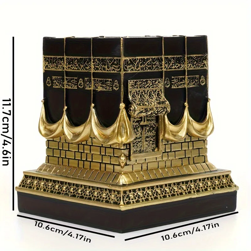 Wholesale Islamic Resin KAABA Sculpture Ramadan Eid Gifts Muslim Home Decoration Religious Table Ornament