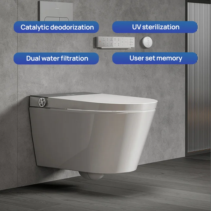 JOMOO Multiple Functions Smart Toilet Wall Mounted ECO Siphon Flushing Smart Toilet With Concealed Water Tank Auto Lid Opening