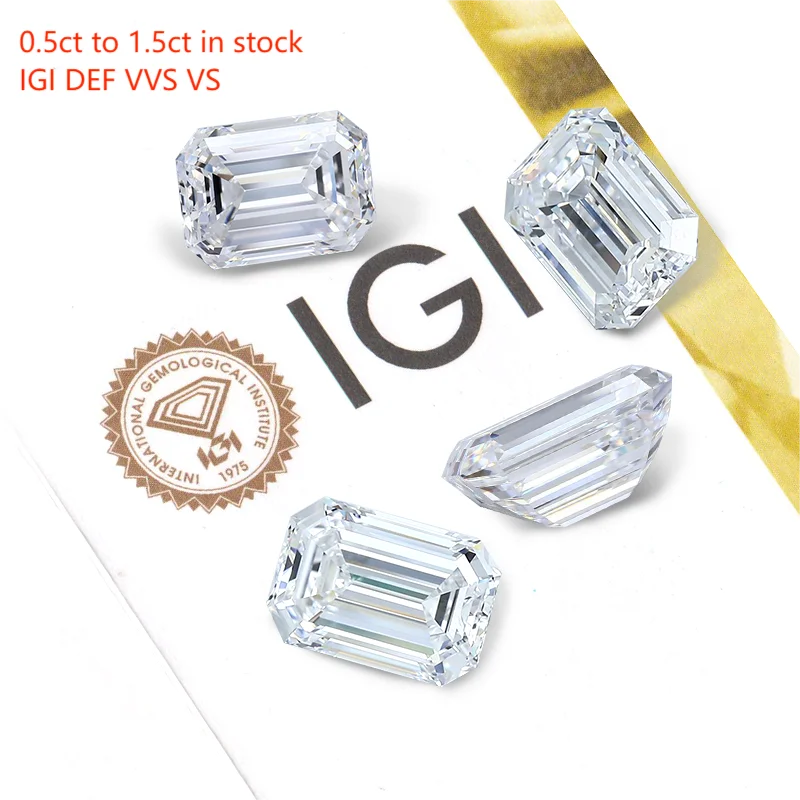 卸売IGIエメラルドカットラボ成長ダイヤモンドStarsgem特別割引