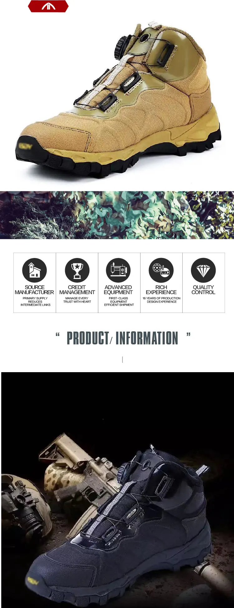 Men Desert Tactical Combat Boots Hunting Out Automatic Buckle Camouflage Camping Boot Man Style