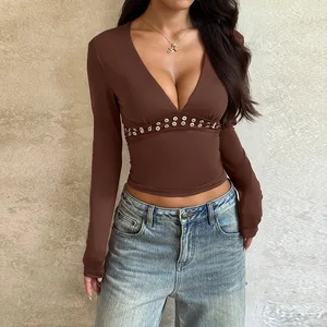 Clothing Manufacturer Wholesale Women's Clothing Autumn New Long-sleeved Ladies' Shirts Casual Knitted Ladies' T-shirts