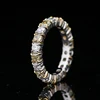 Anillo de diamantes moissanita de oro macizo de 18 quilates
