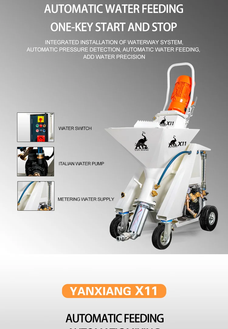 X11 Automatic Dry Mixer Mortar Sprayer Machine Stucco Spray Gun for ...