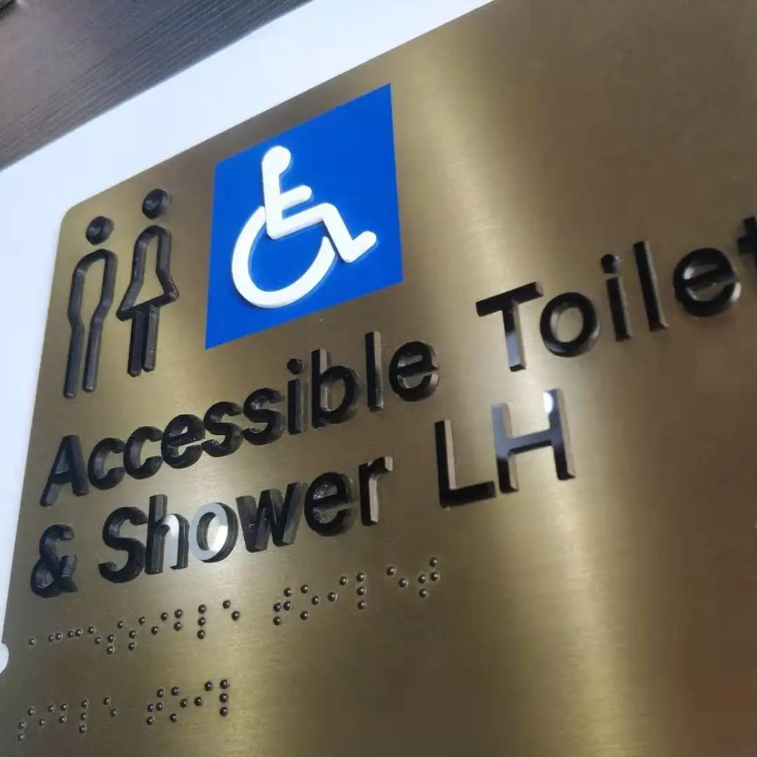 Customized Metal Braille Signage Toilet Ada Braille Signage Board Design  for Information, image size:1080x1080