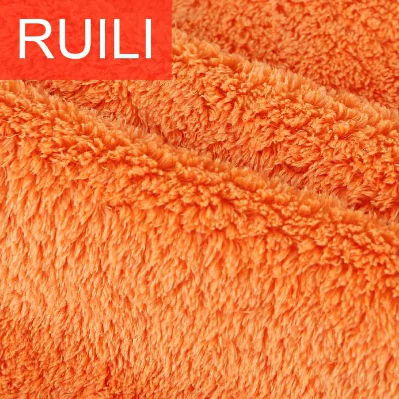 Orange Sherpa Fleece Fabric with Double Sides for Garment Lining