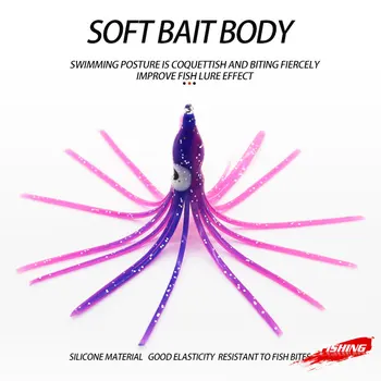 Soft Plastic Trolling Fishing Using Octopus Skirts and Luminous Squids Skirt Fishing Lure Squid Lure – Soft Lure – view 3